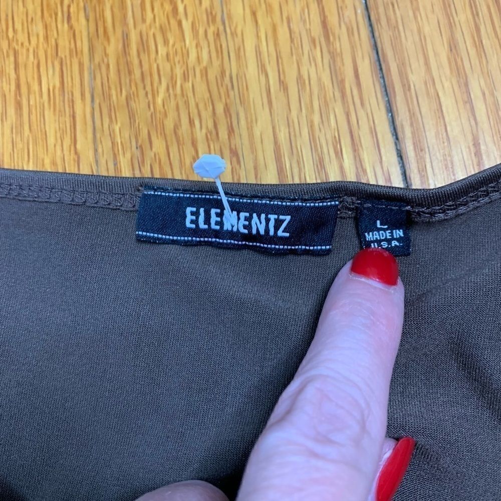 Elementz basic Jersey knit everyday T drab green size large - Picture 3 of 5